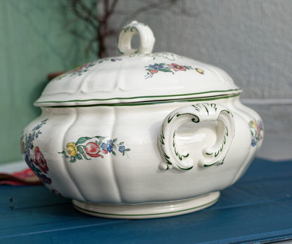 French Ironstone Soup Tureen Soupiere VIEUX STRASBOURG Villeroy & Boch Mettlach Made in France Saar Economic Union 1562 