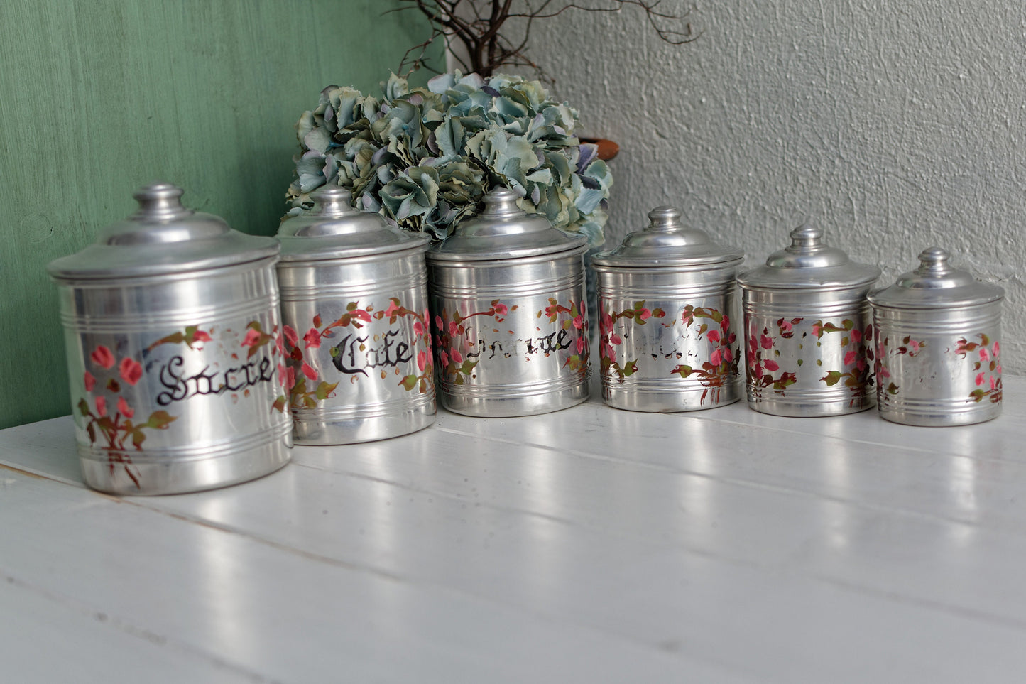 French Aluminum Stackable Nesting Canisters Spice Jars Farine Sucre Cafe Poivre The Epices