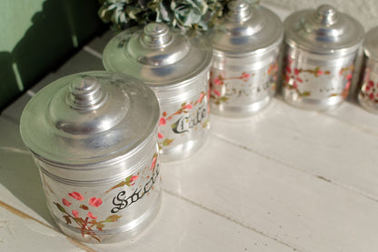 French Aluminum Stackable Nesting Canisters Spice Jars Farine Sucre Cafe Poivre The Epices