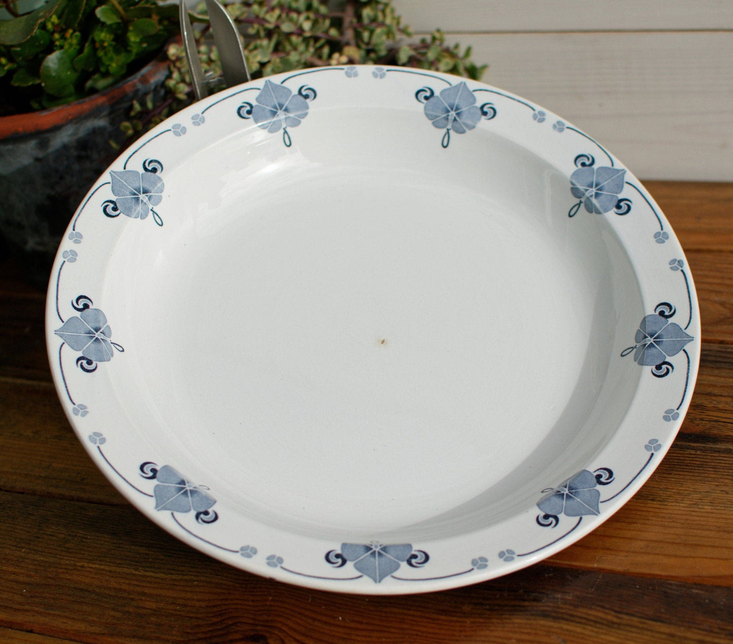 French Ironstone Blue Transferware Serving Piece Sulina Sarreguemines U&C Terre de Fer