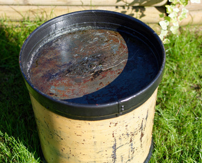 French Antique WOODEN Large Grain Measuring Bucket ~ Stamped "Double Decaliter" with Handle