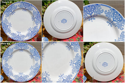 French Ironstone Dinner Plate MAURESQUE Motif K&G (Keller et Guérin) Lunéville France Terre de Fer