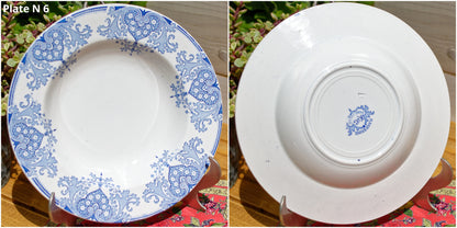 French Ironstone Soup Plate MAURESQUE Motif K&G (Keller et Guérin) Lunéville France Terre de Fer