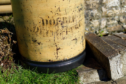 French Antique WOODEN Large Grain Measuring Bucket ~ Stamped "Double Decaliter" with Handle