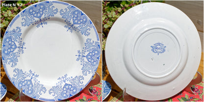 French Ironstone Dinner Plate MAURESQUE Motif K&G (Keller et Guérin) Lunéville France Terre de Fer