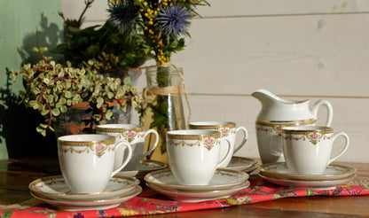 French Fine Porcelain partial coffee tea service Limoges France BRP Baranger, Reboisson, Pradet