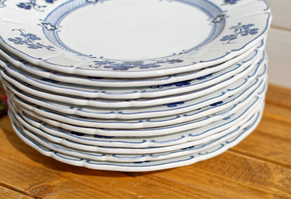 French Ironstone Blue Transferware Plate K&G (Keller et Guérin) Lunéville terre de fer