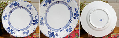 French Antique Ironstone Blue Transferware K&G (Keller et Guérin) Lunéville terre de fer