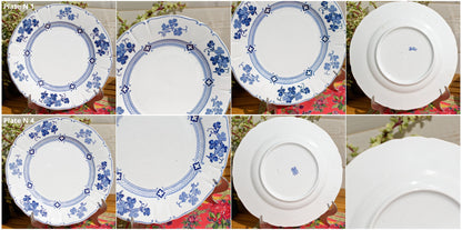 French Antique Ironstone Blue Transferware K&G (Keller et Guérin) Lunéville terre de fer