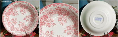 French Ironstone Red Transferware Bowl Sarreguemines Made in France Terre de Fer