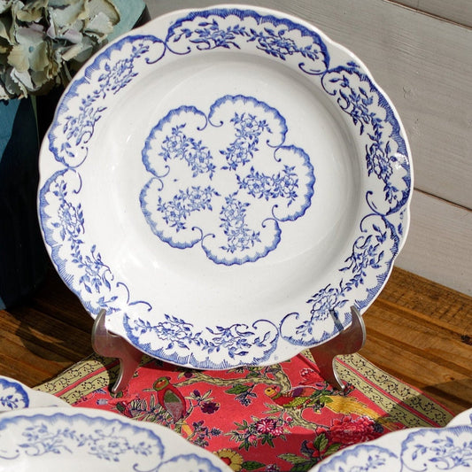 French Ironstone Blue Transferware Plate CORDOUE DIGOIN Sarreguemines France Terre de Fer