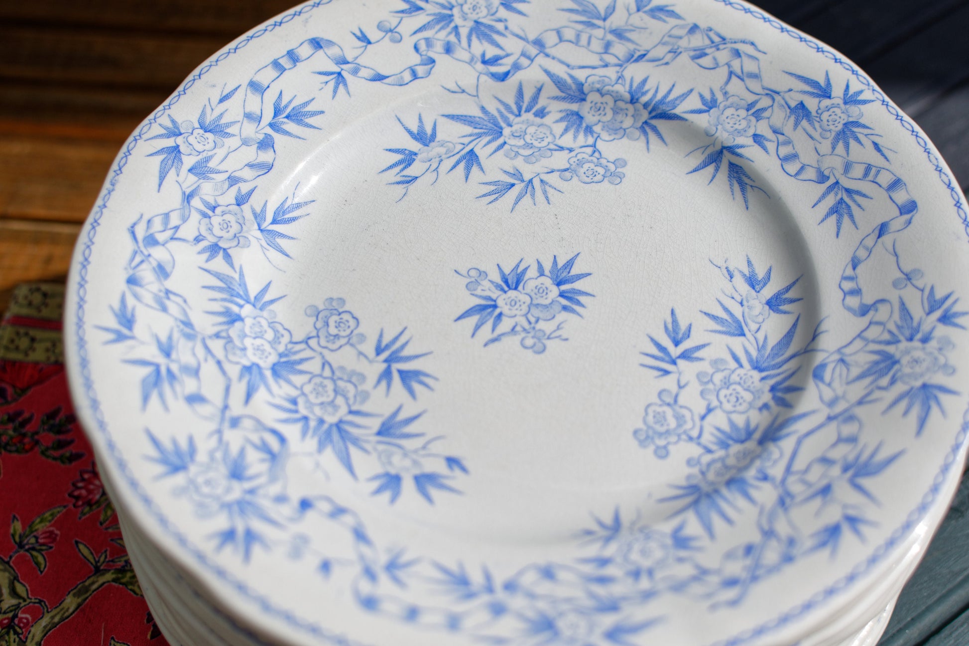 French Ironstone Lavender Transferware Plate EPINE Sarreguemines U&C France Terre de Fer