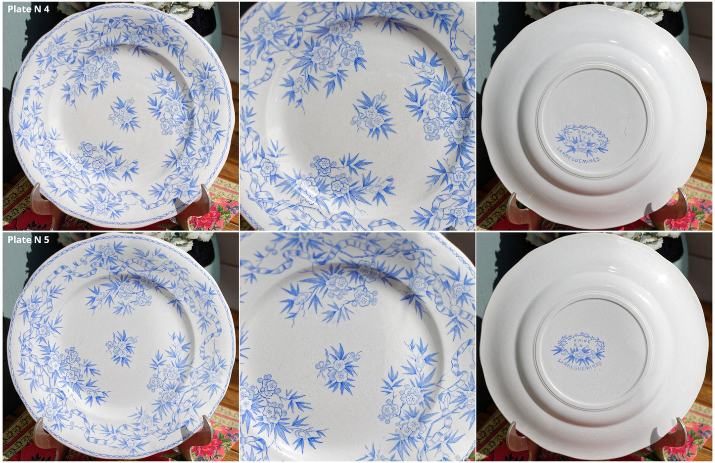 French Ironstone Lavender Transferware Plate EPINE Sarreguemines U&C France Terre de Fer