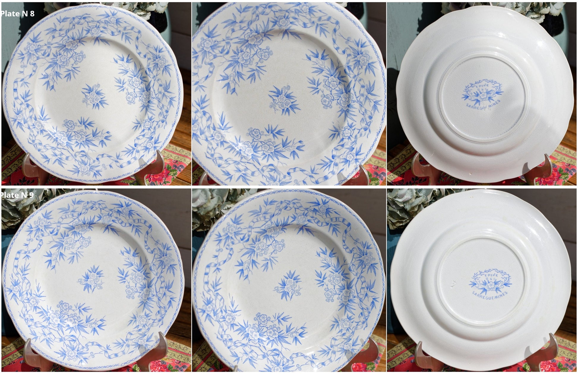 French Ironstone Lavender Transferware Plate EPINE Sarreguemines U&C France Terre de Fer