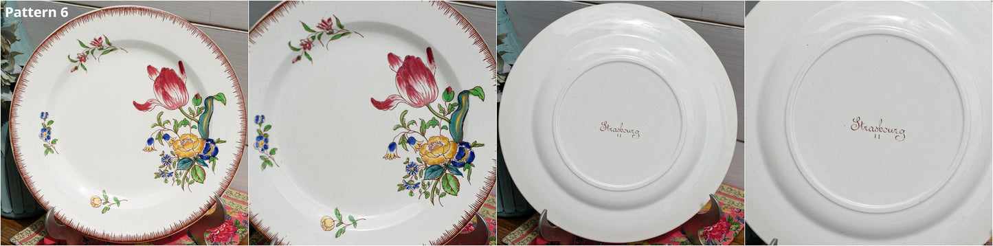 French Ironstone Dinner Plate Joseph Hannong Strasbourg Faiencerie of Clairefontaine Polychrome