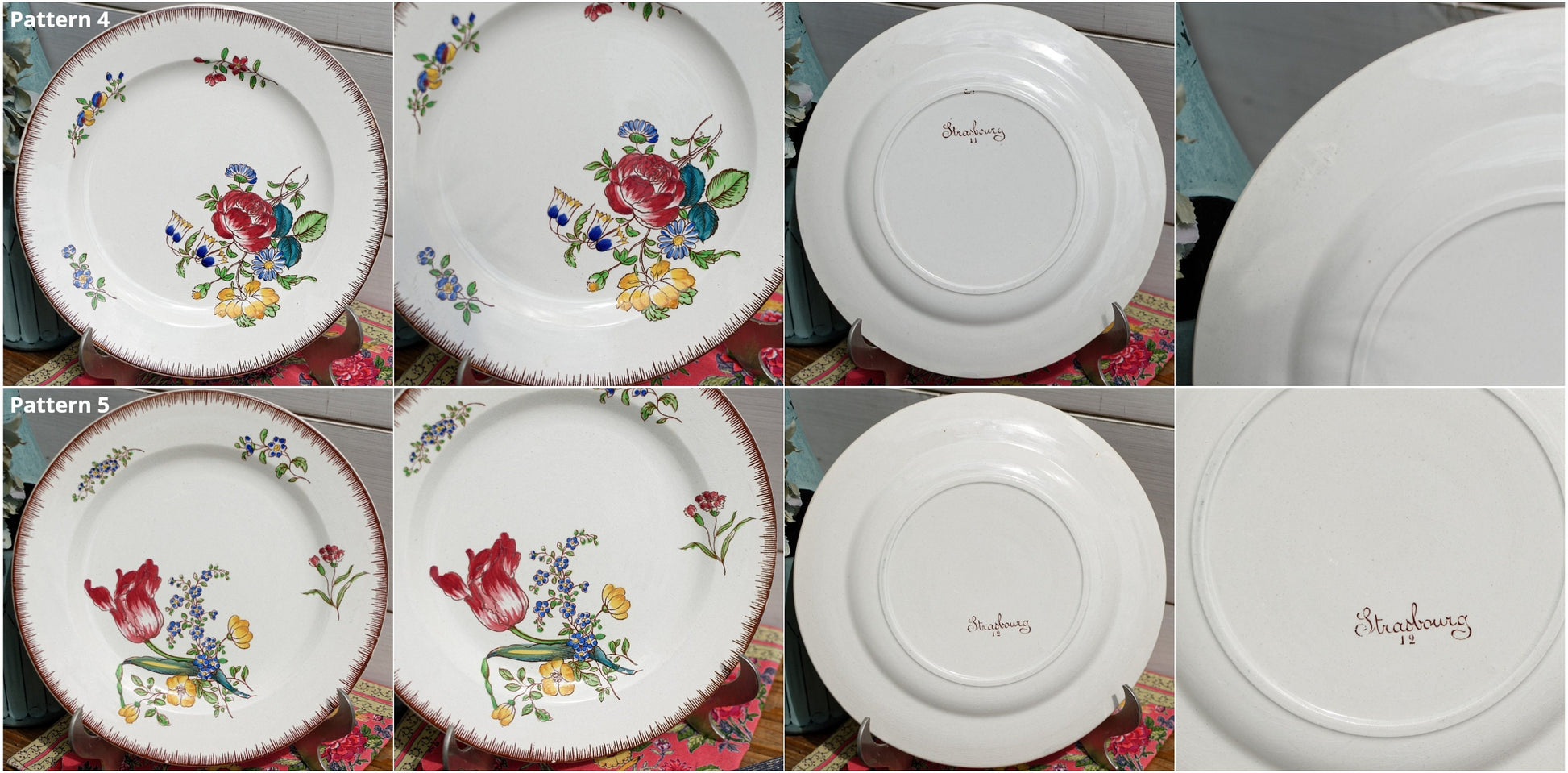 French Ironstone Dinner Plate Joseph Hannong Strasbourg Faiencerie of Clairefontaine Polychrome