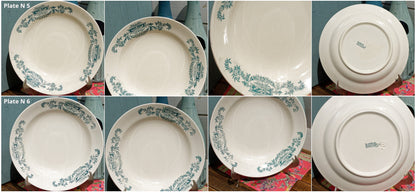 French Ironstone Green Transferware Plate LUTUCE LONGCHAMP Terre de Fer