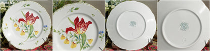 Années 1880/1900 ~ « TULIPE » K&amp;G (Keller et Guérin) Lunéville ~ Français Assiette à dîner antique en pierre de fer ~ Terre de Fer