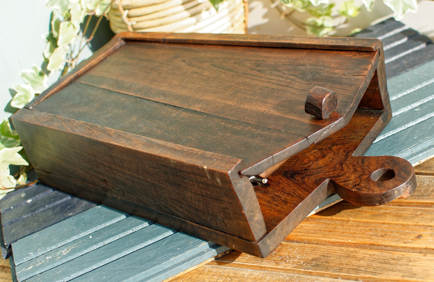 French Antique Handmade Wooden Hanging Cheese Grater Box Wall Mountable "Rape de Fromage"