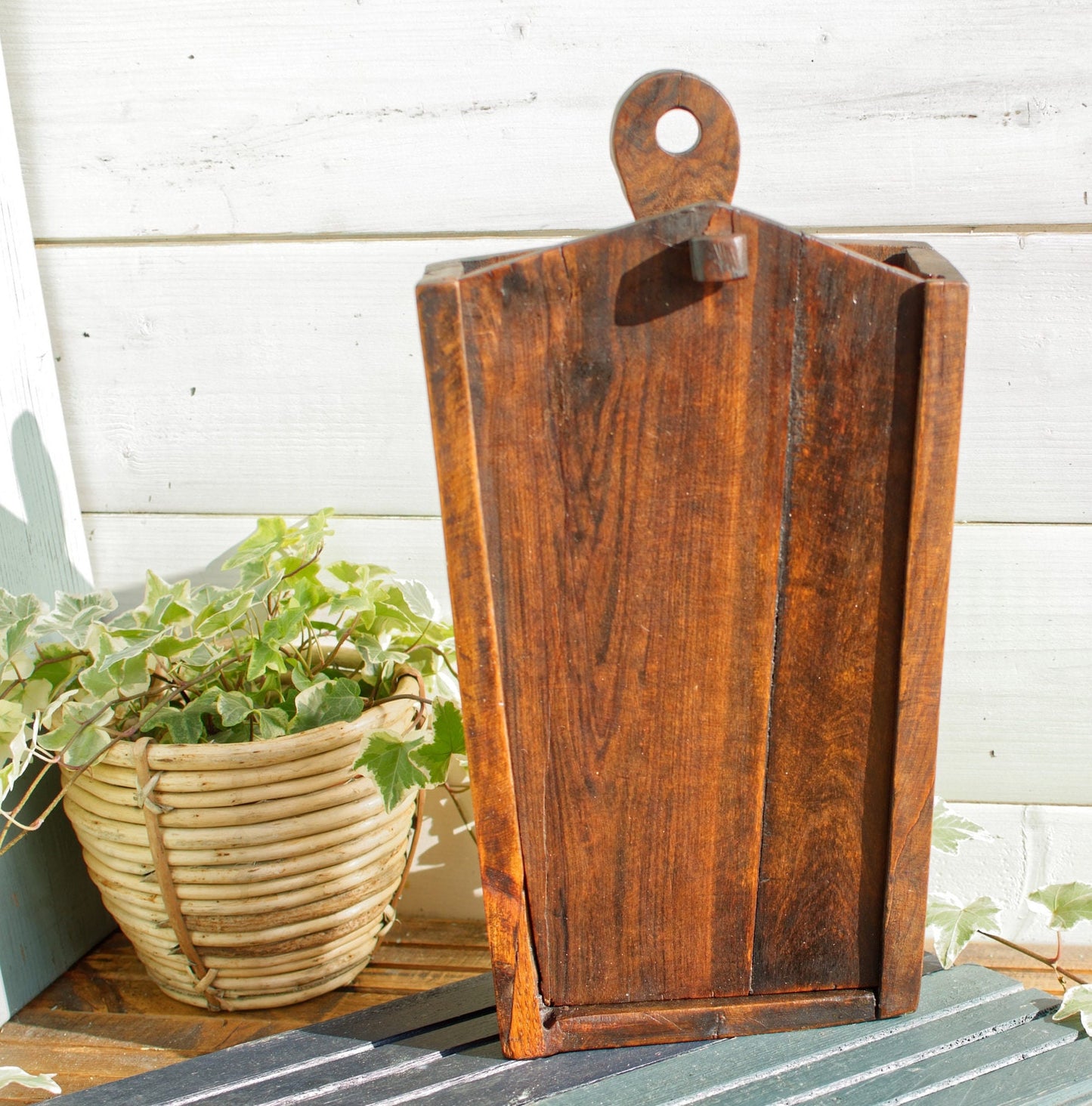 French Antique Handmade Wooden Hanging Cheese Grater Box Wall Mountable "Rape de Fromage"