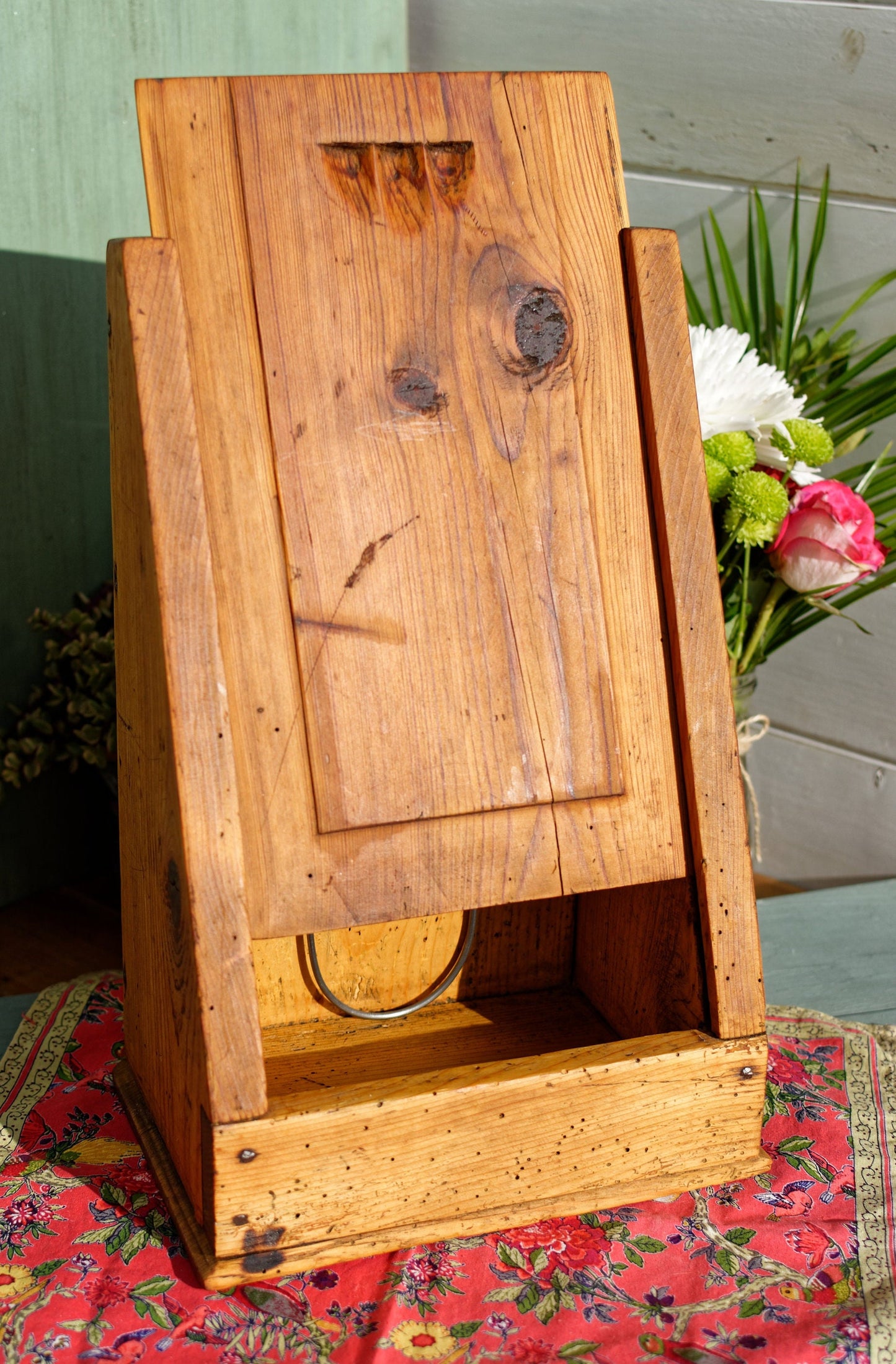 French Antique Handmade Wooden Hanging Cheese Grater Box Wall Mountable "Rape de Fromage"