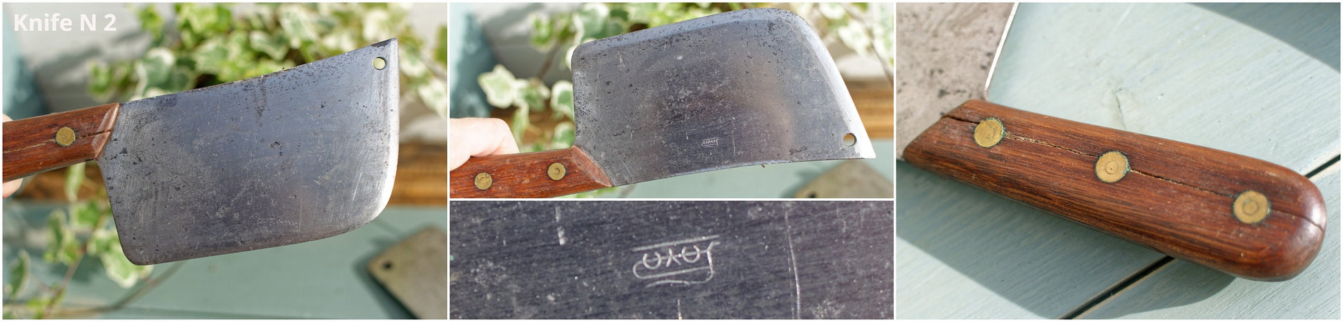French Antique Butcher Chef Knife Meat Cleaver YOYO Bourgcode