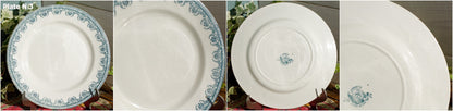 French Ironstone Blue Transferware Dinner Plate Lafayette SALINS S.F.N.G.R. Terre de Fer