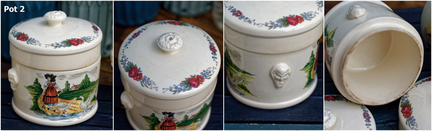 French Ironstone Stoneware Foie Gras Pot Terrine SAVERNE LE CACHET Motif Sarreguemines Faienceries Terre de Fer