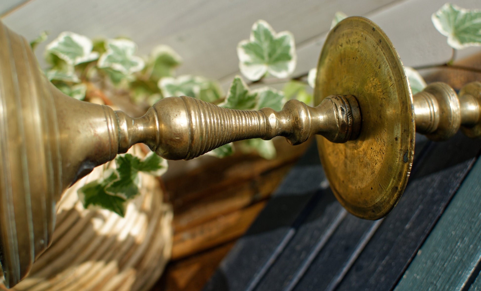  French Antique Handmade Bronze Brass Candle Holder 