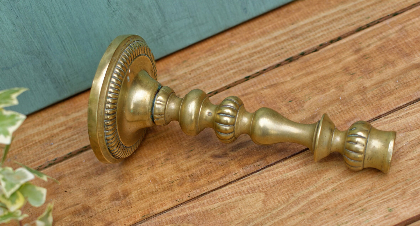 French Antique Bronze Brass Candle Holder