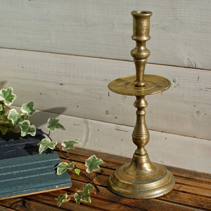  French Antique Handmade Bronze Brass Candle Holder 