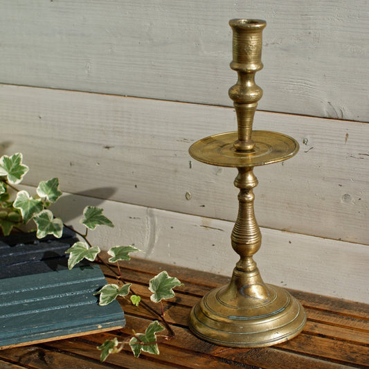  French Antique Handmade Bronze Brass Candle Holder 