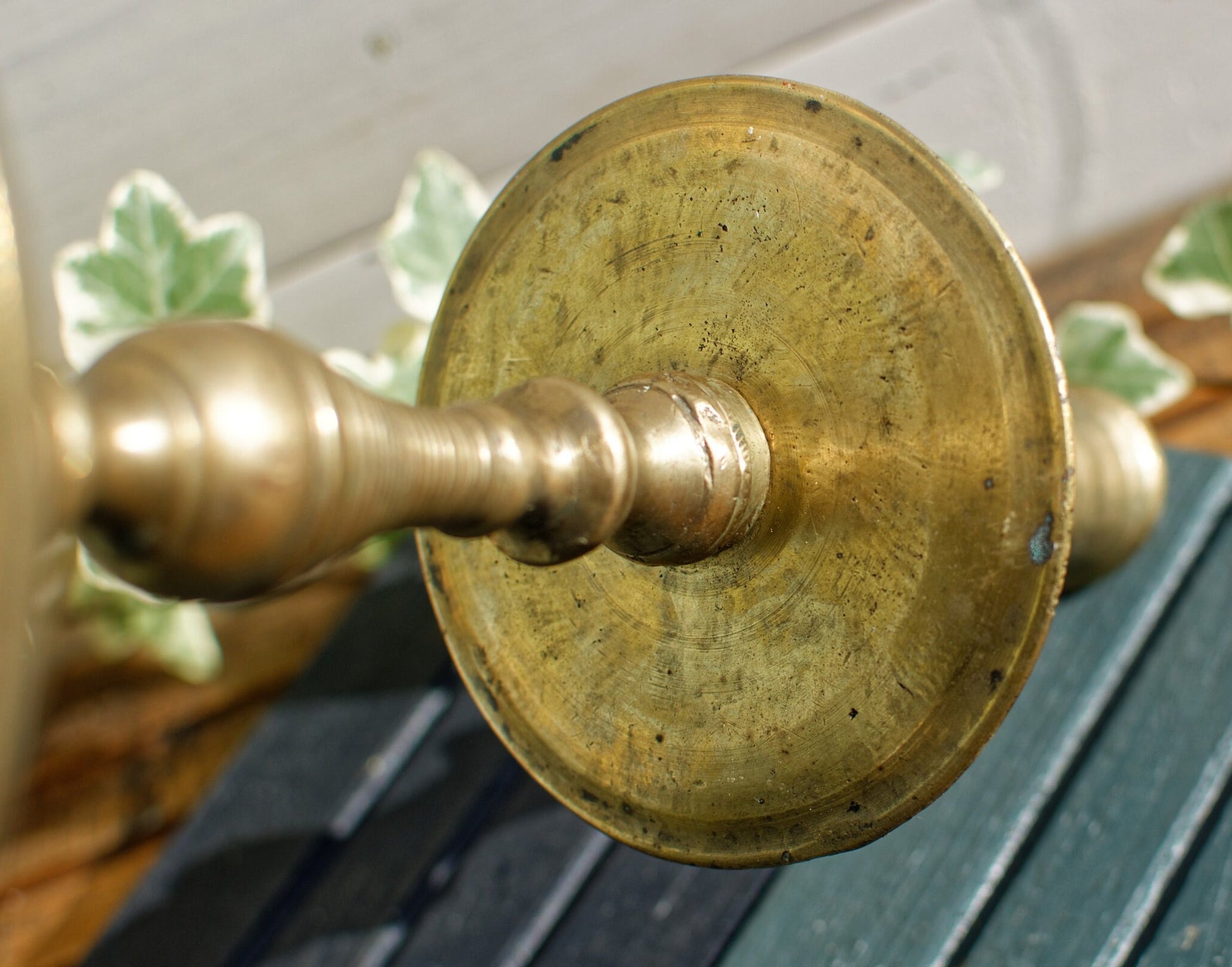  French Antique Handmade Bronze Brass Candle Holder 