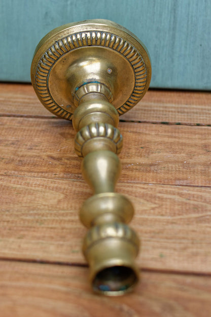 French Antique Bronze Brass Candle Holder