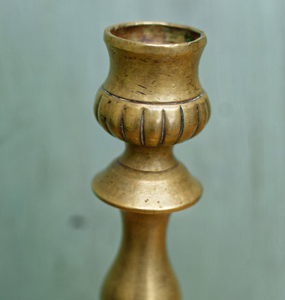 French Antique Bronze Brass Candle Holder