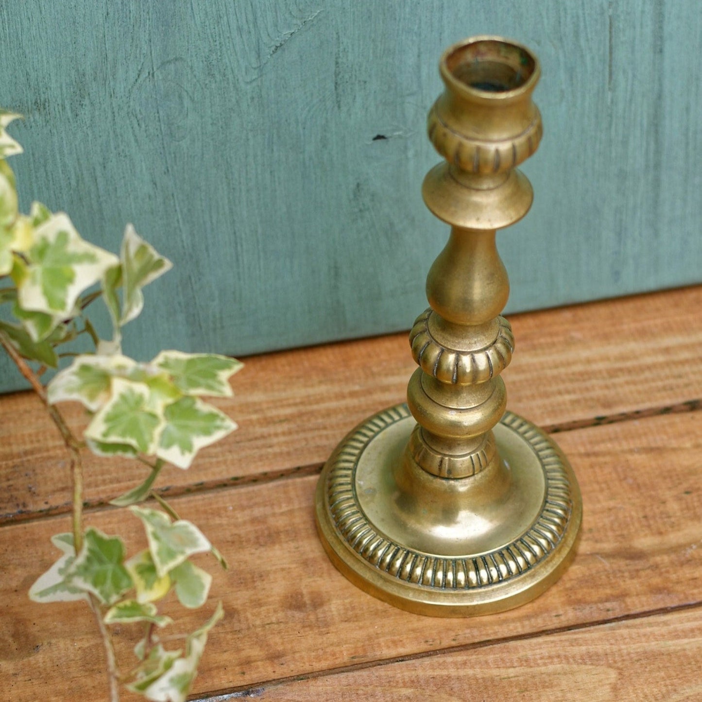 French Antique Bronze Brass Candle Holder