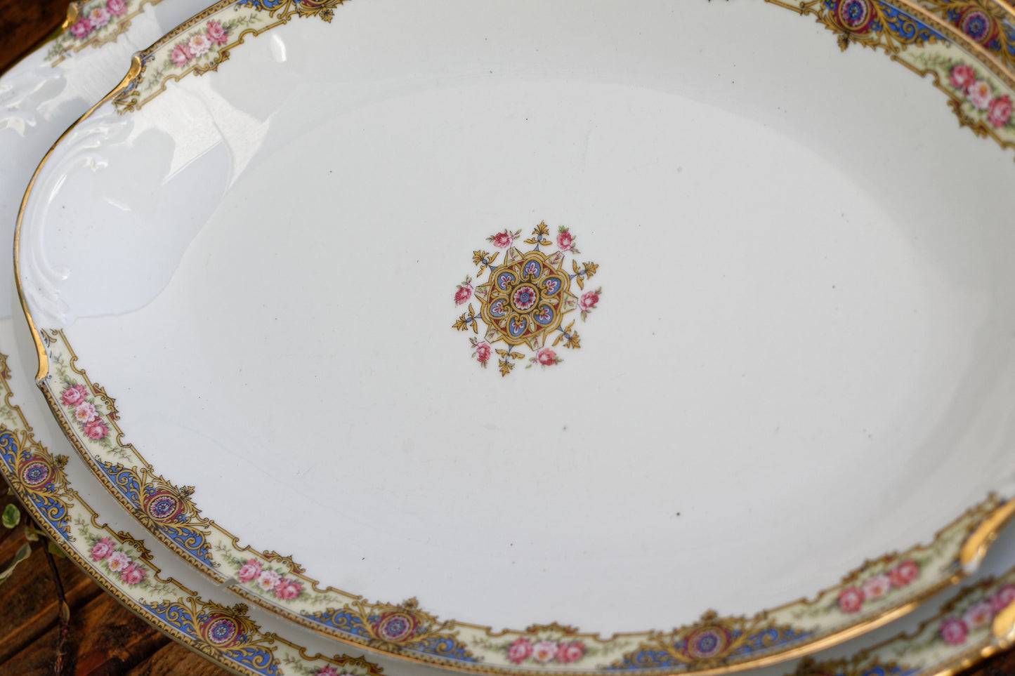 French Fine Porcelain Oval Serving Plate F.Legrand & Cie Limoges France