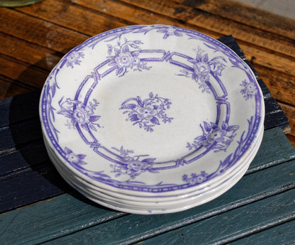 Late 1880s ~ French Antique TRANSFERWARE Small Plate ~ Made by Sarreguemines in "CERES" Motif ~ Terre de Fer~ Lavender Earthware ~ Ironstone