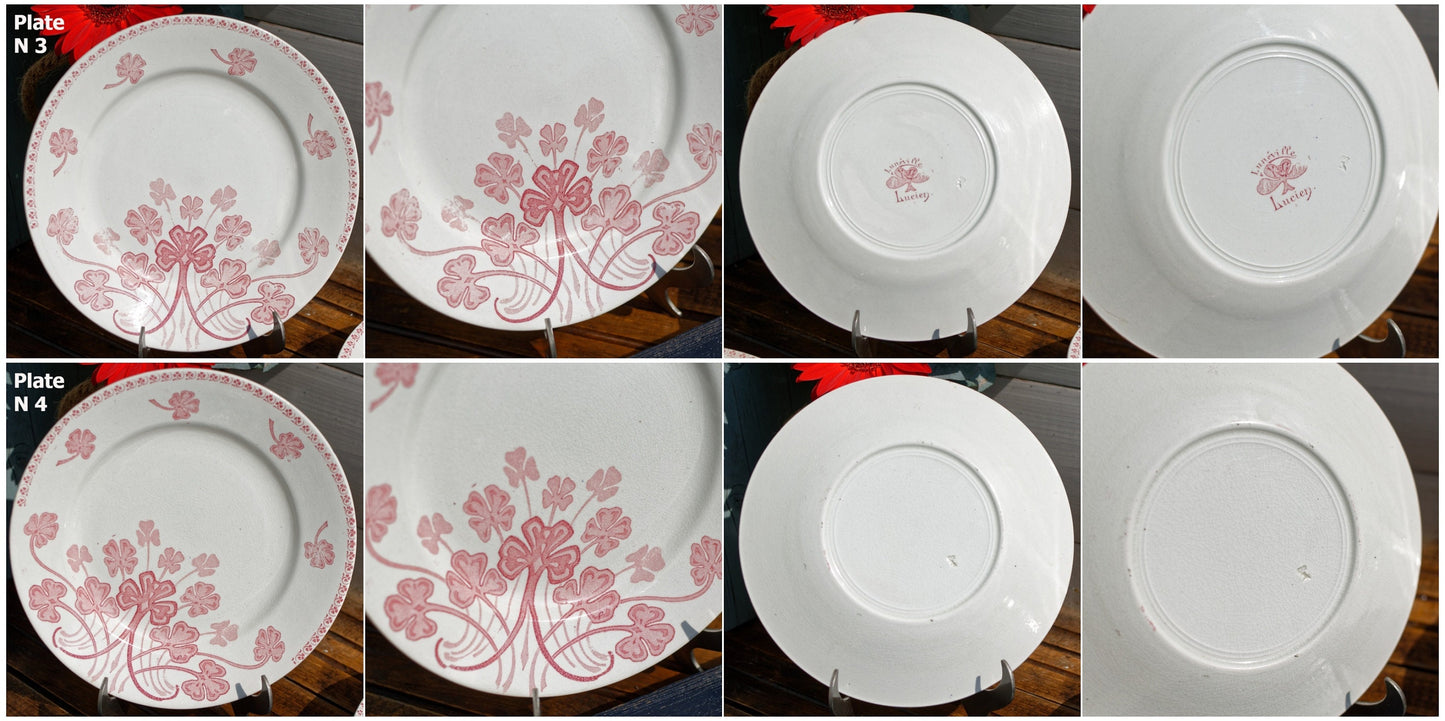 French Ironstone Red Transferware Dinner LUCIEN Motif Luneville K&G (Keller et Guérin) France Terre de Fer