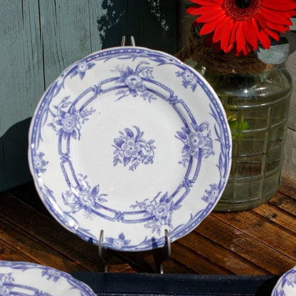 Late 1880s ~ French Antique TRANSFERWARE Small Plate ~ Made by Sarreguemines in "CERES" Motif ~ Terre de Fer~ Lavender Earthware ~ Ironstone