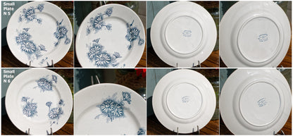 French Ironstone Blue Transferware Plate MARGUERITE Motif La Faïencerie Nouvelle à Givors France Terre de Fer