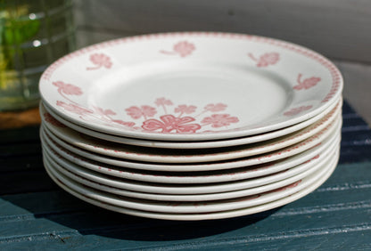 French Ironstone Red Transferware Dinner LUCIEN Motif Luneville K&G (Keller et Guérin) France Terre de Fer