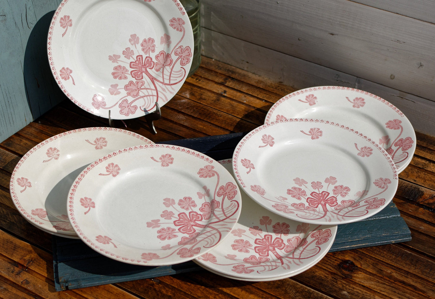 French Ironstone Red Transferware Dinner LUCIEN Motif Luneville K&G (Keller et Guérin) France Terre de Fer