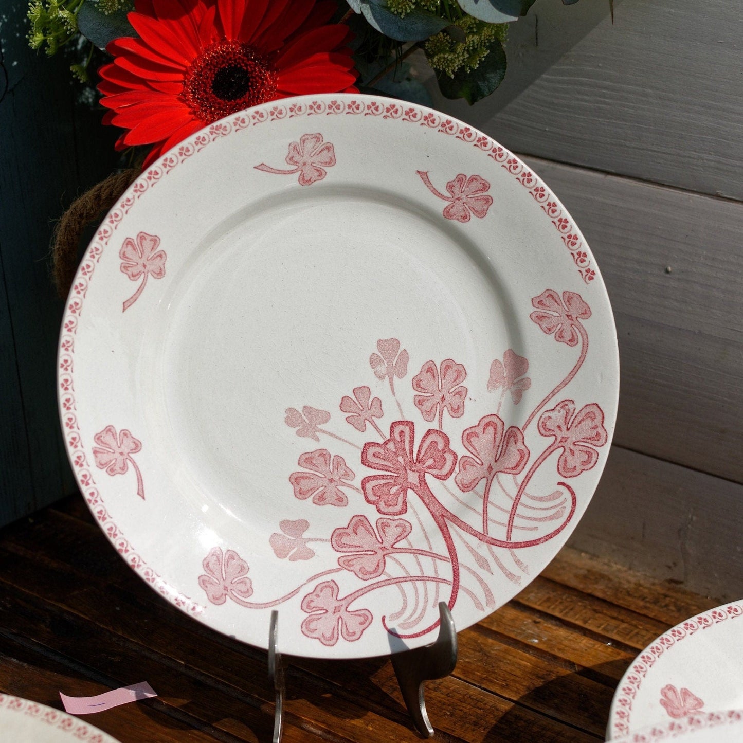 French Ironstone Red Transferware Dinner LUCIEN Motif Luneville K&G (Keller et Guérin) France Terre de Fer