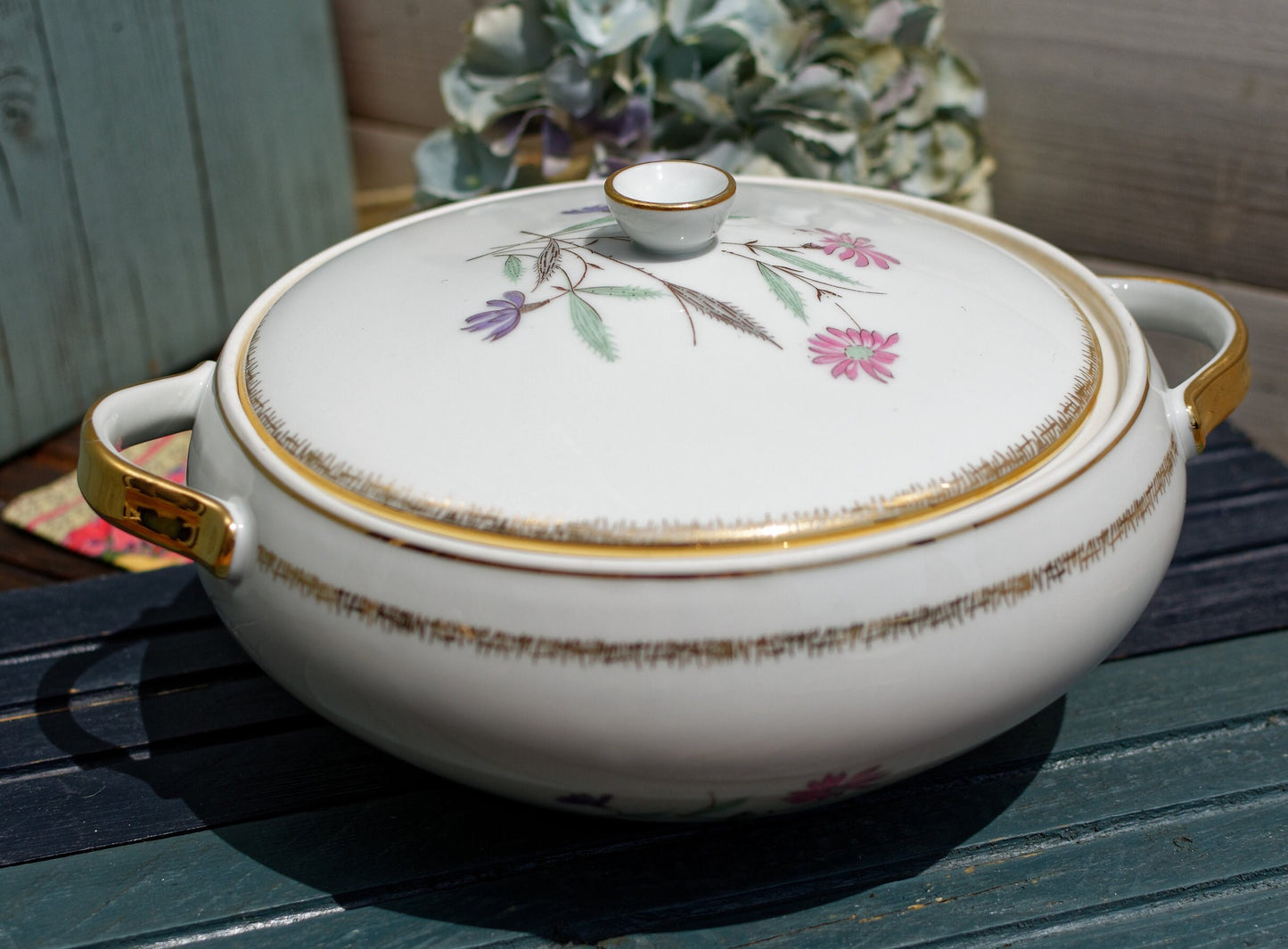 French Fine Porcelain Soup Tureen Soupiere Porcelaine D’Art Email de Limoges France