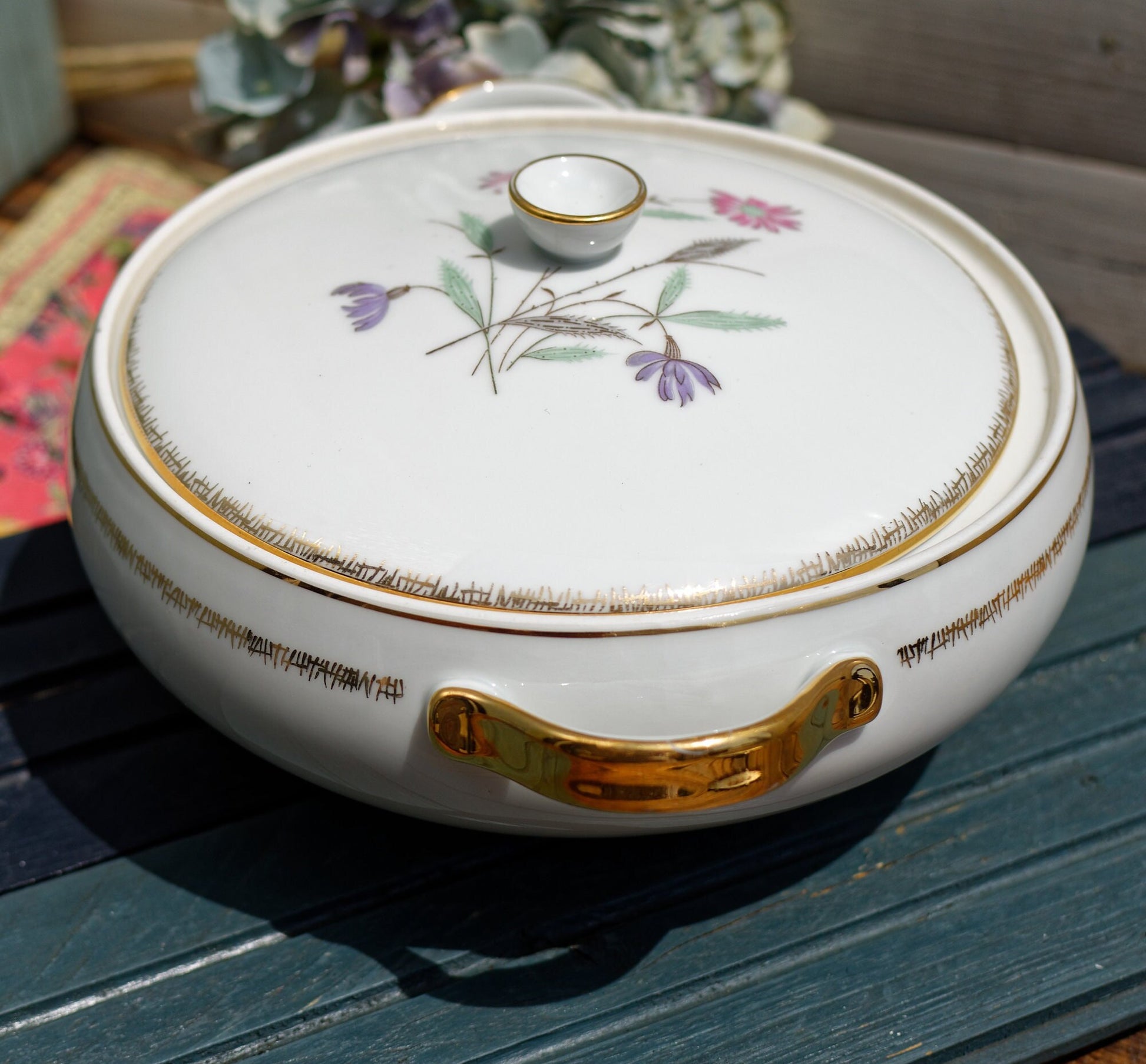 French Fine Porcelain Soup Tureen Soupiere Porcelaine D’Art Email de Limoges France