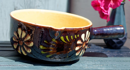 French Glazed Stoneware Gratin Pot ALSACE SOUFFLENHEIM Poelons en terre cuites vernissée