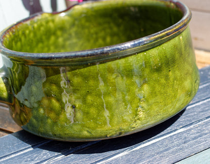 French Glazed Stoneware Gratin Pot Vallauris Style Poelons en terre cuites vernissée