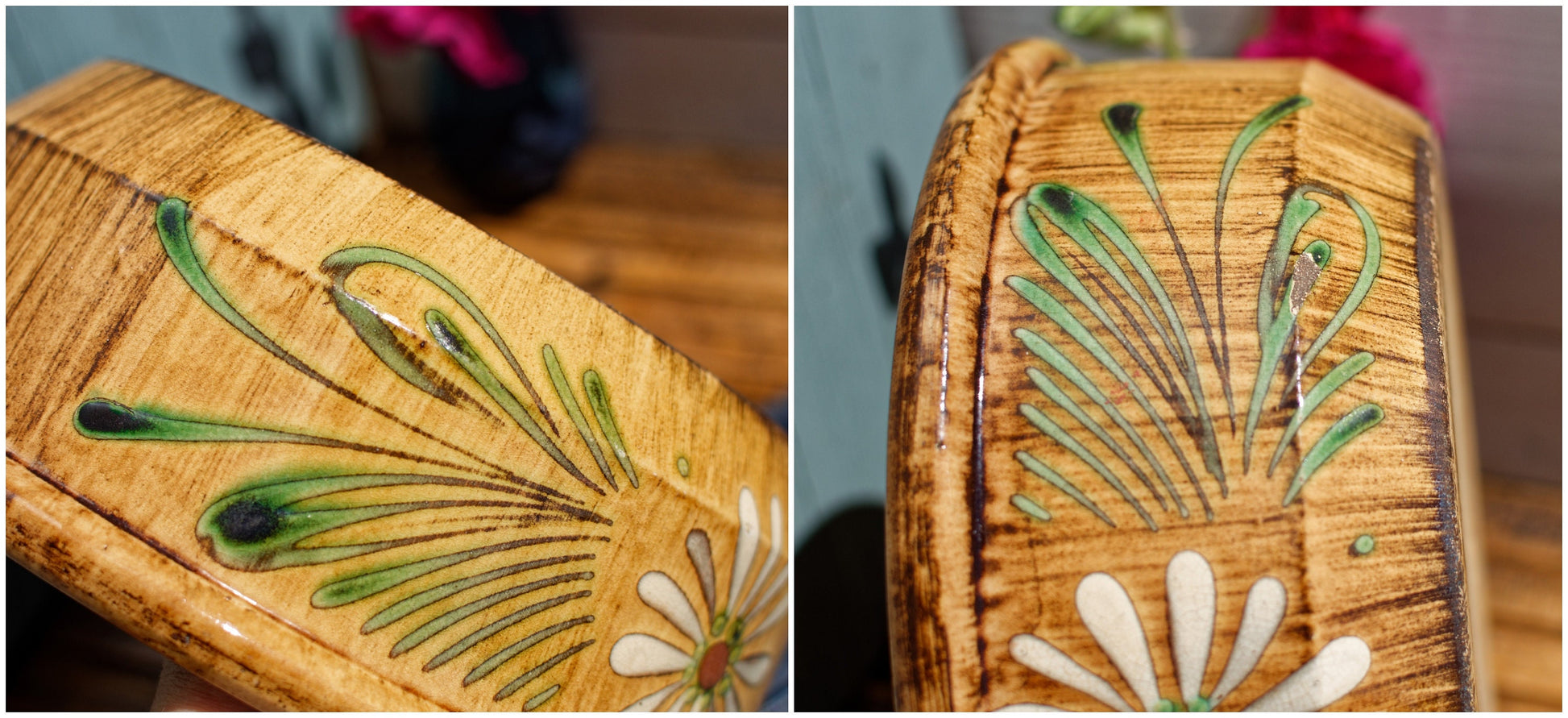 French Glazed Stoneware Serving Bowl ALSACE SOUFFLENHEIM Poelons en terre cuites vernissée