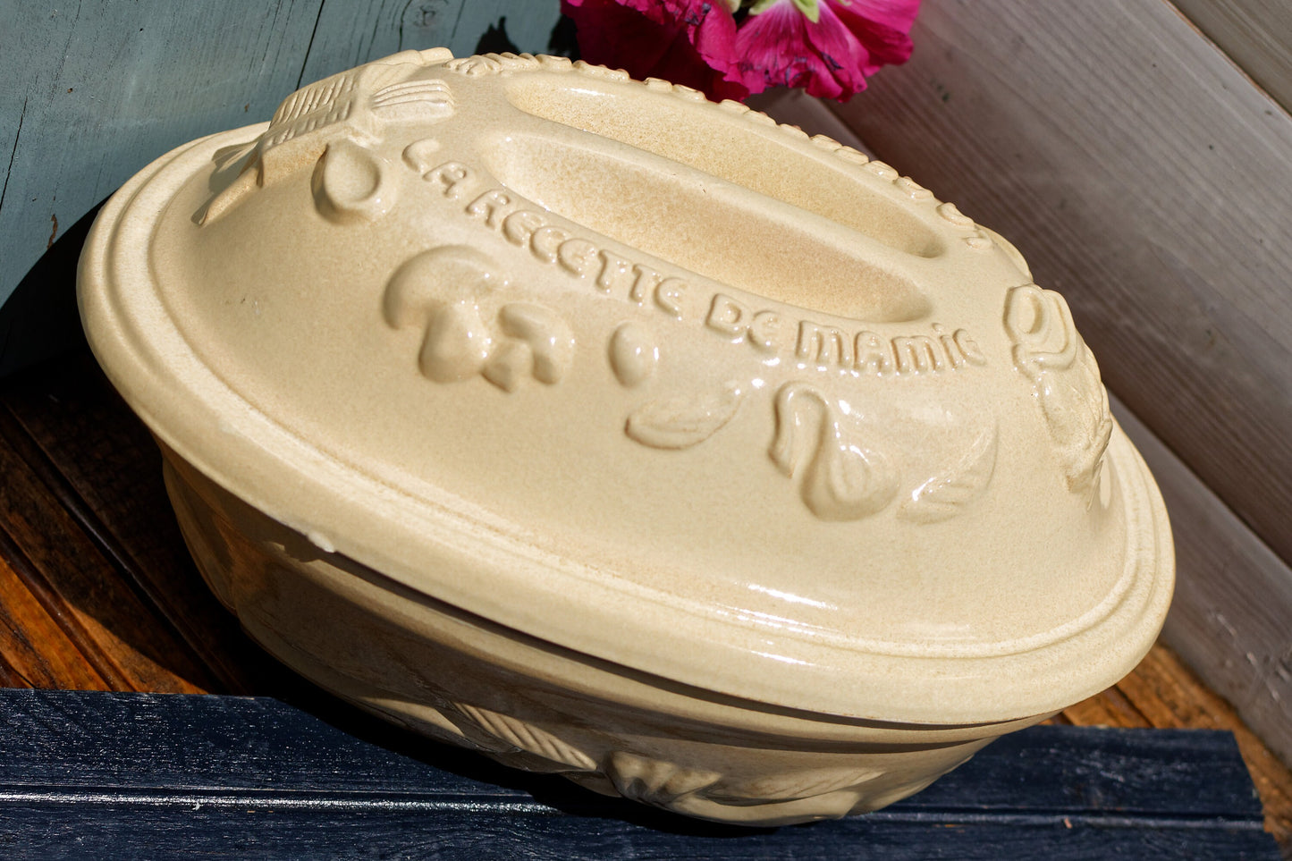 French Stoneware Cocotte Casserole Roasting Oven Pan Le Recette de Mamie